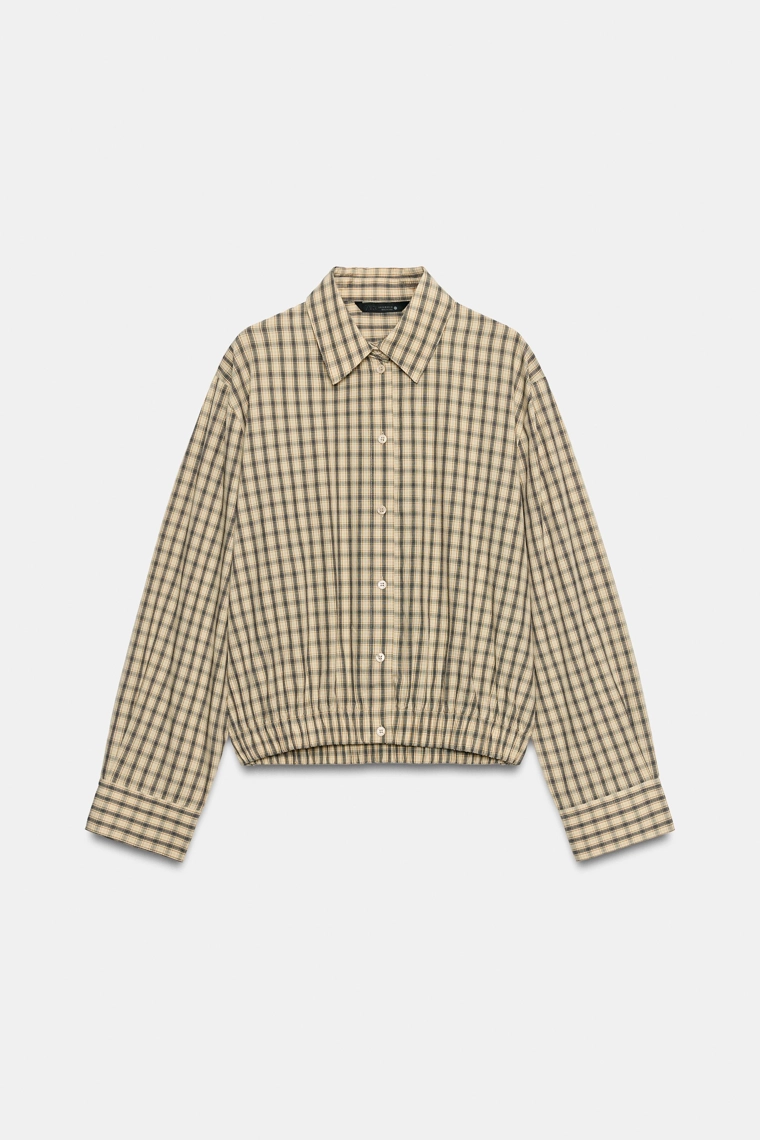 Рубашка с пышными рукавами zw collection в клетку
