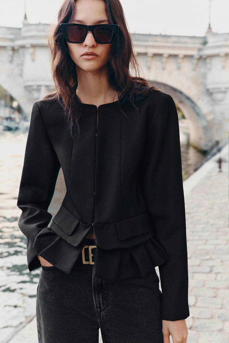Короткая жакет из шерстяной смеси zw collection