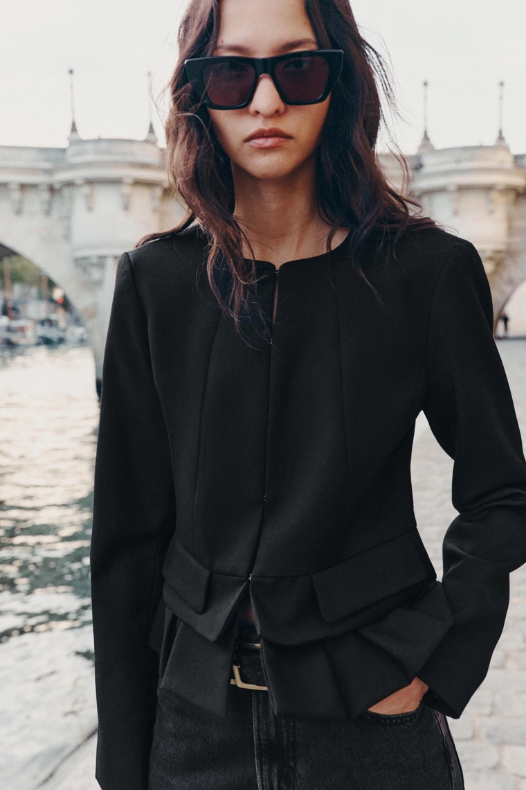 Короткая жакет из шерстяной смеси zw collection