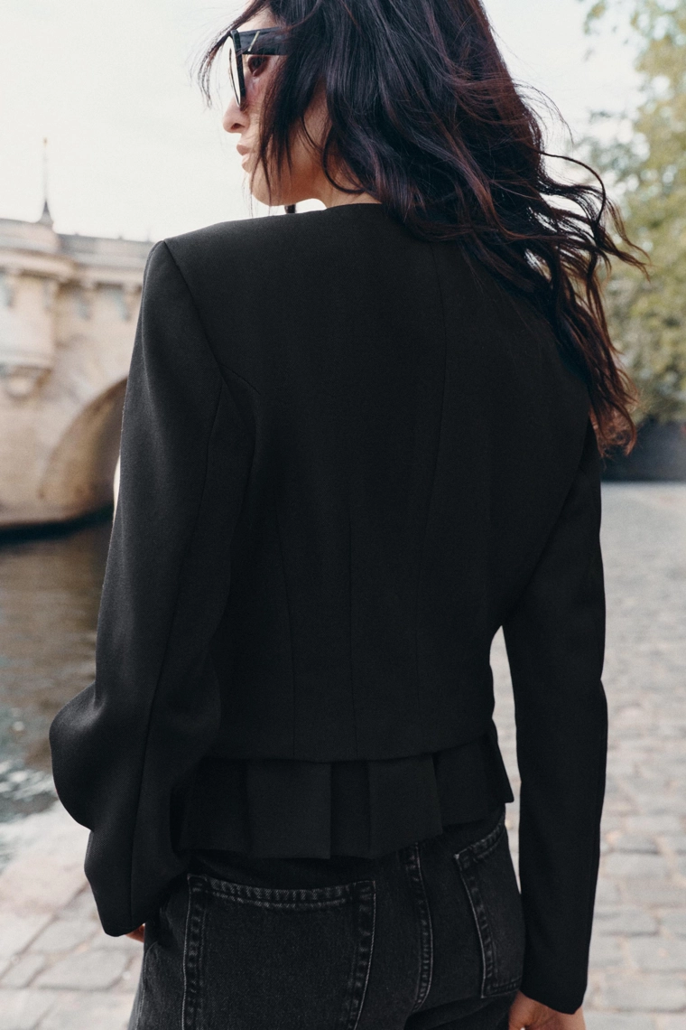 Короткая жакет из шерстяной смеси zw collection