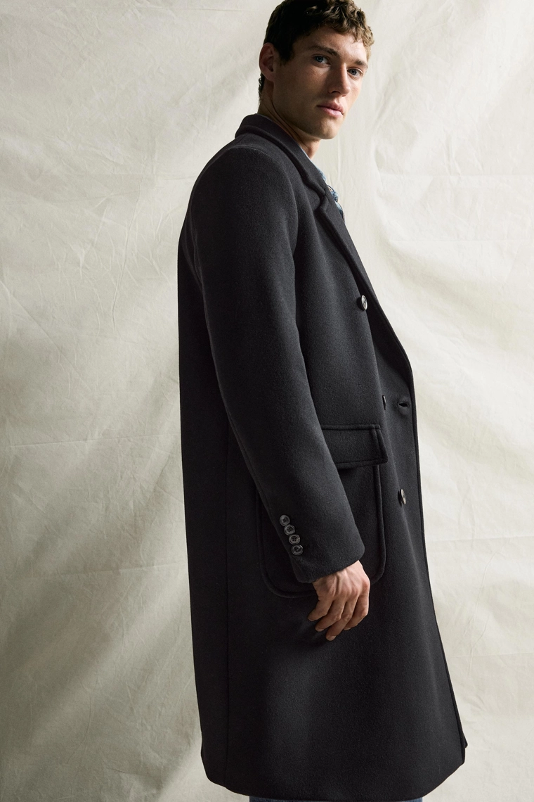 Двубортное пальто из шерстяной смеси manteco®