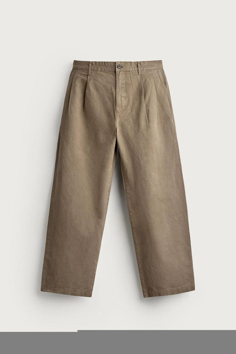 Брюки чинос regular fit с защипами