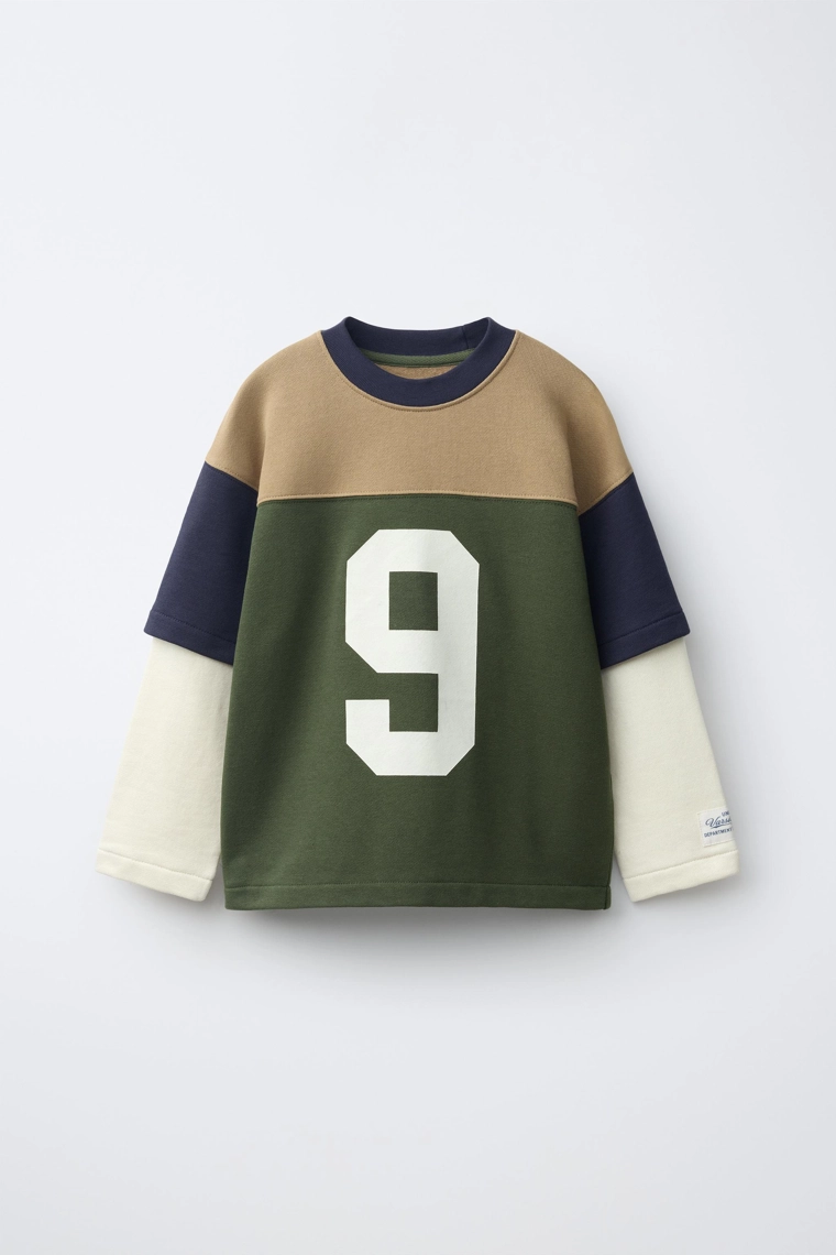 Свитшот varsity с двойными рукавами