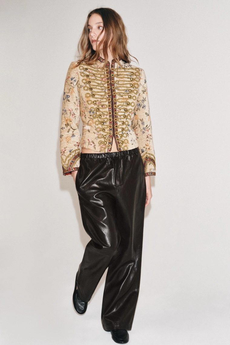 Брюки-джоггеры из искусственной кожи zw collection
