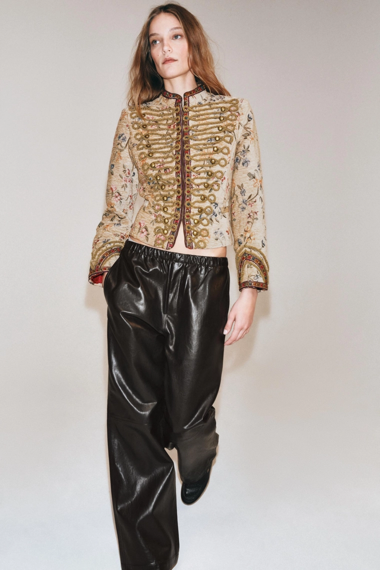 Брюки-джоггеры из искусственной кожи zw collection