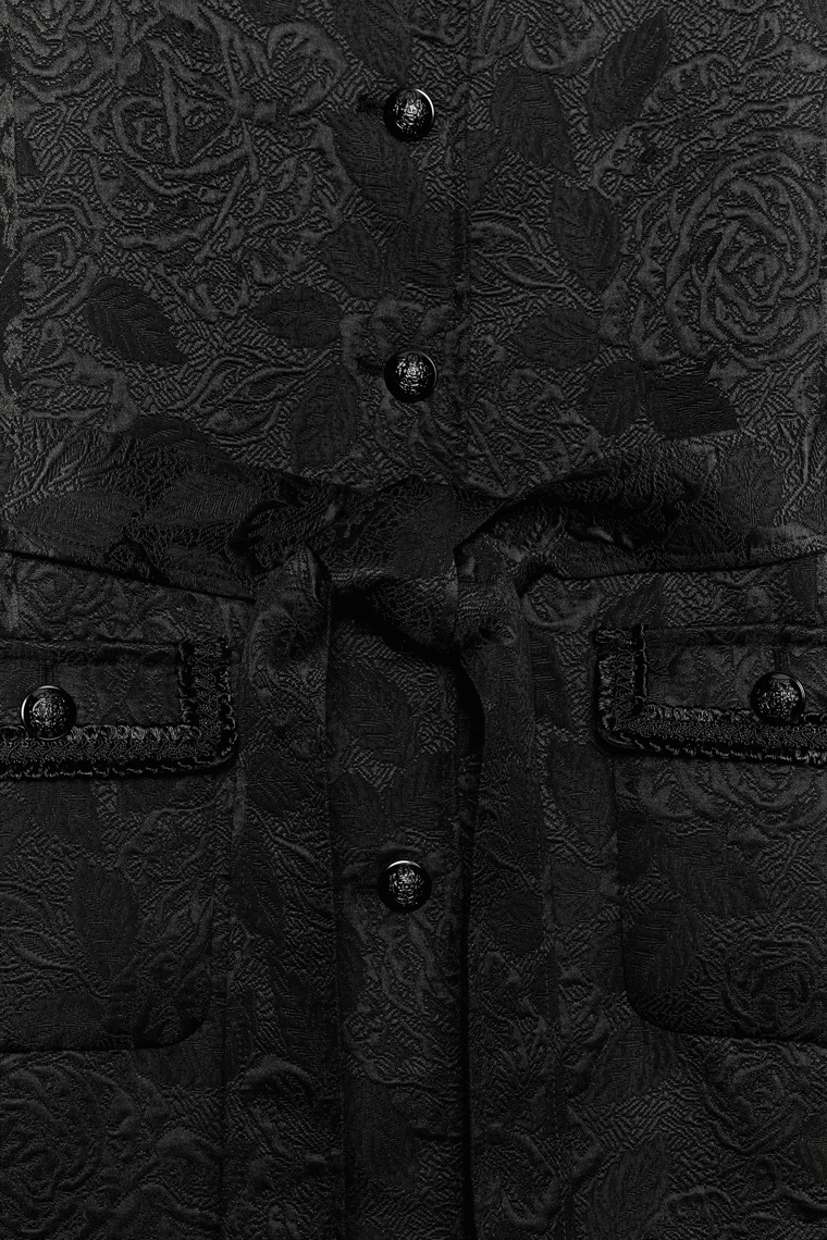 Пальто средней длины из жаккарда zw collection