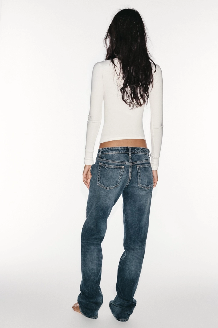 Джинсы slim fit низкой посадки trf