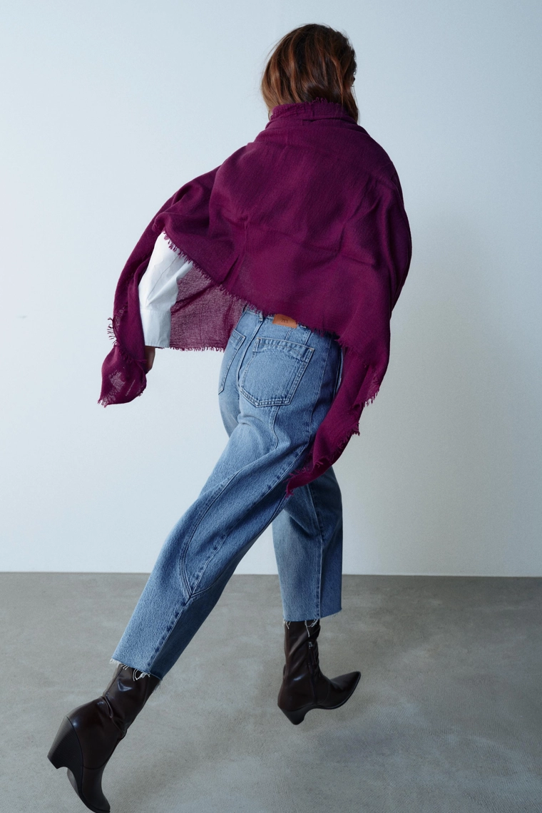Однотонный шарф из грубой шерстяной смеси