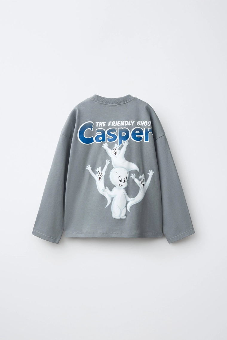 Футболка с принтом casper с длинным рукавом