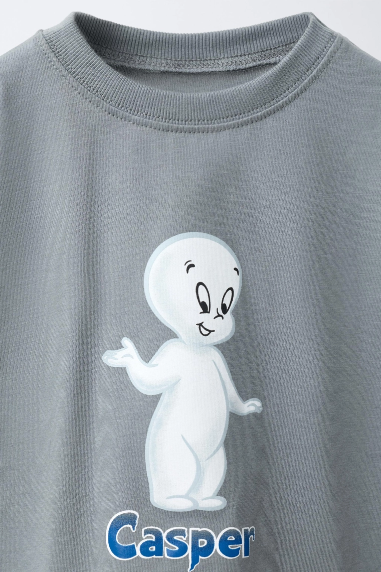 Футболка с принтом casper с длинным рукавом