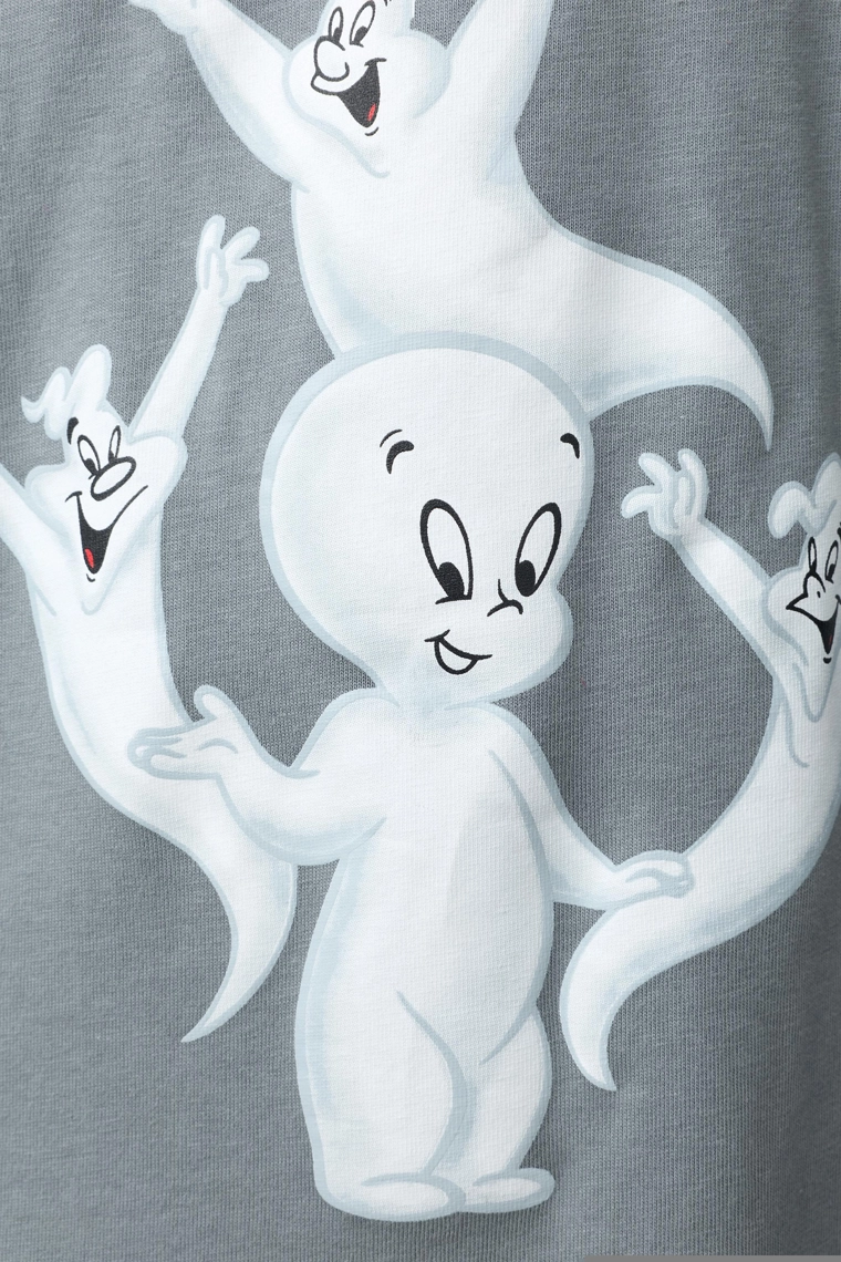 Футболка с принтом casper с длинным рукавом
