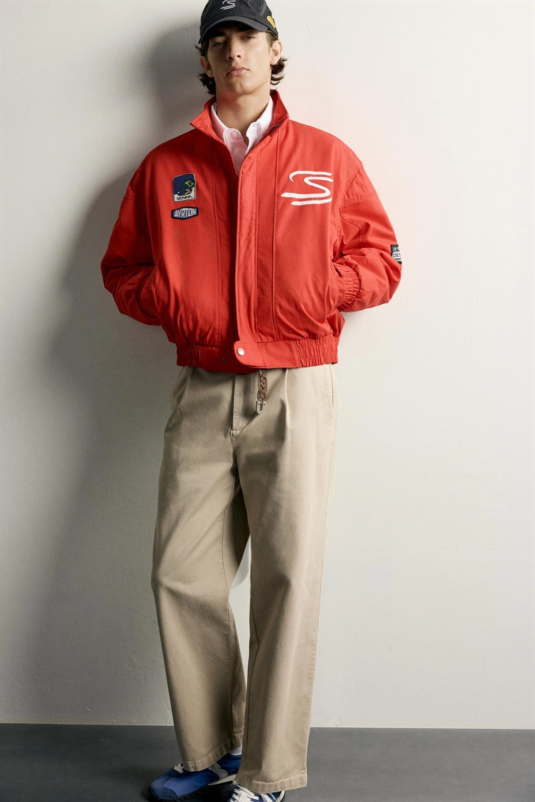 Укороченная стёганая куртка с нашивками ayrton senna © senna brands