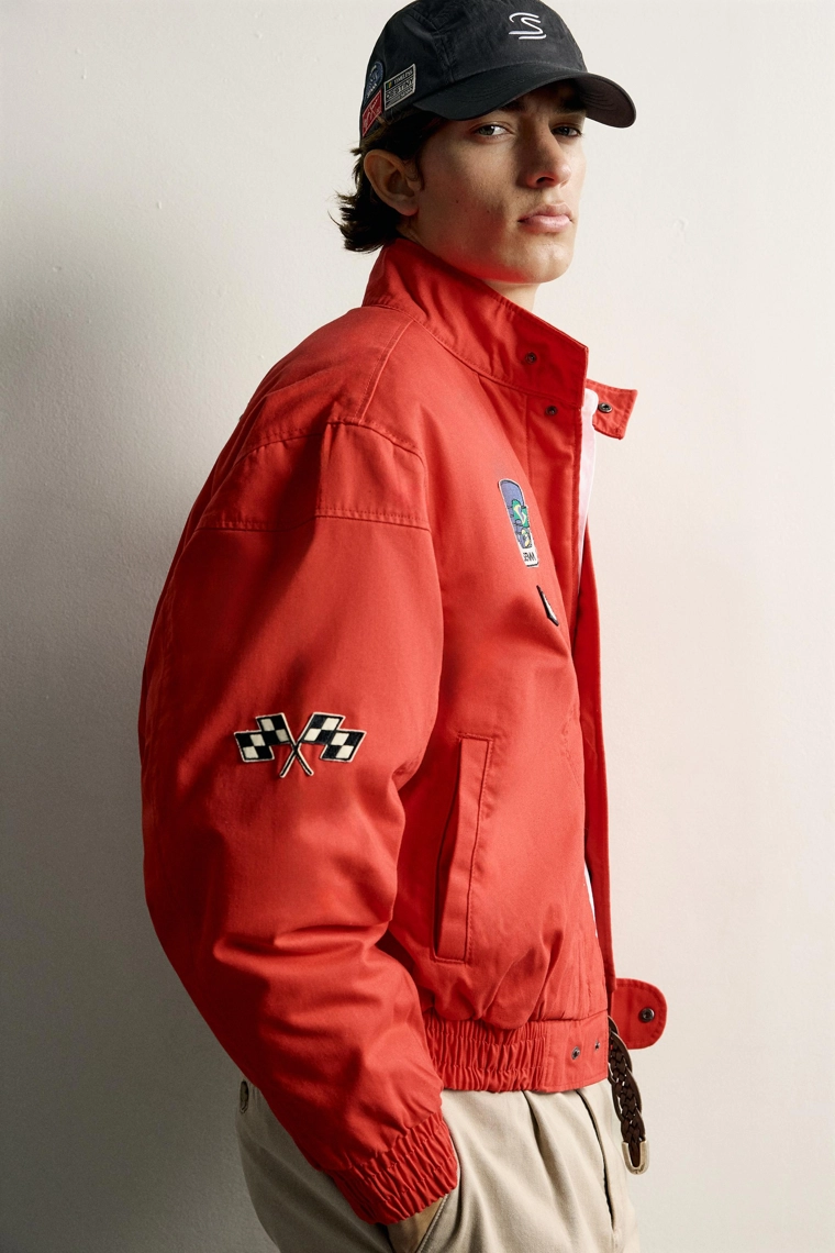 Укороченная стёганая куртка с нашивками ayrton senna © senna brands