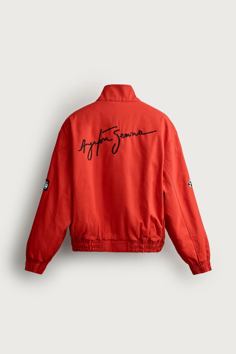 Укороченная стёганая куртка с нашивками ayrton senna © senna brands