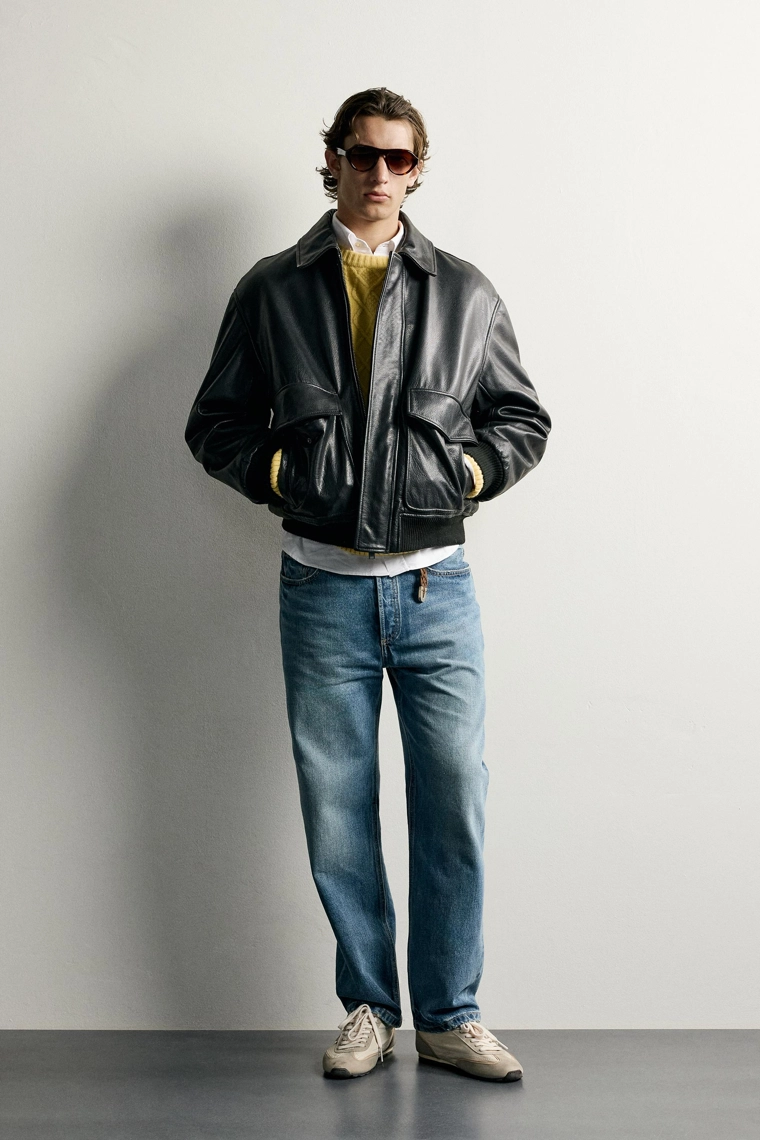 Куртка из кожи regular fit