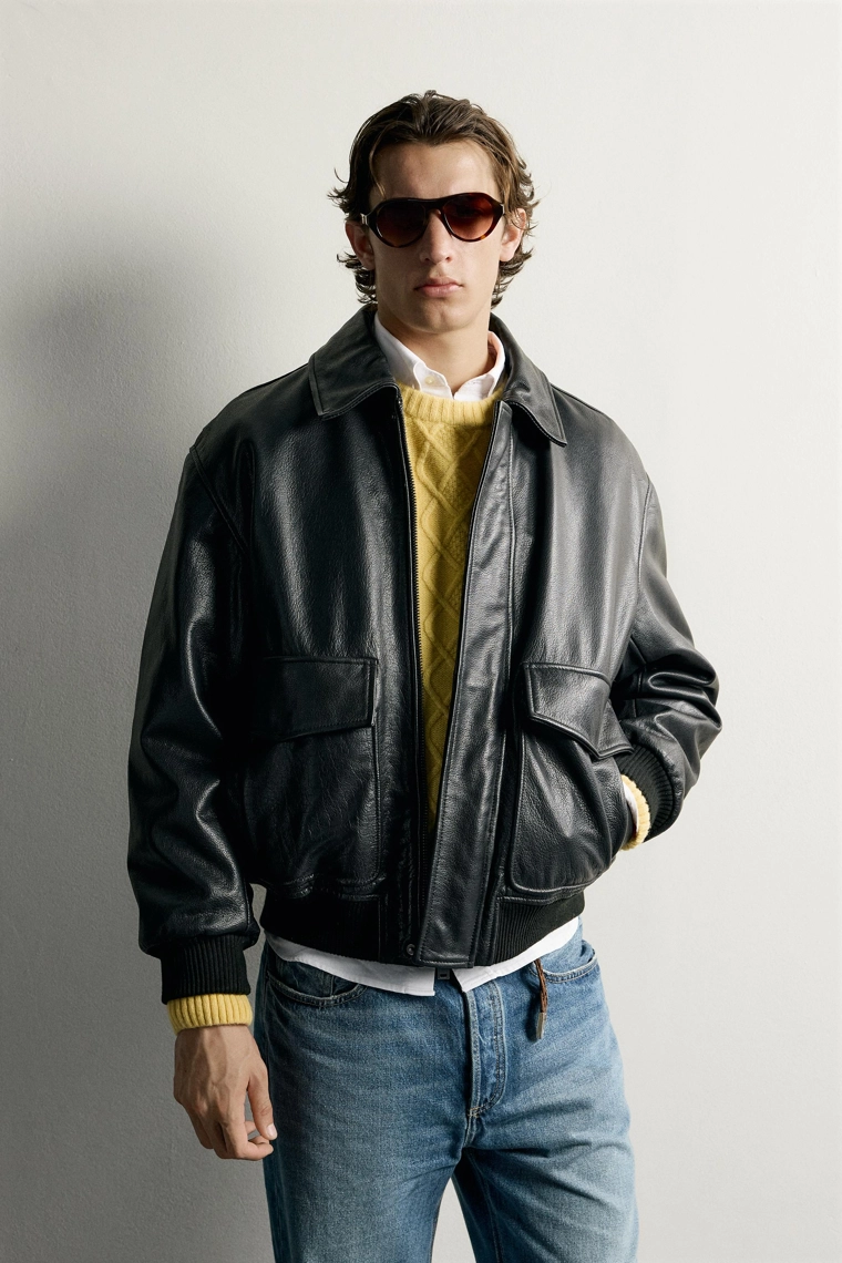 Куртка из кожи regular fit