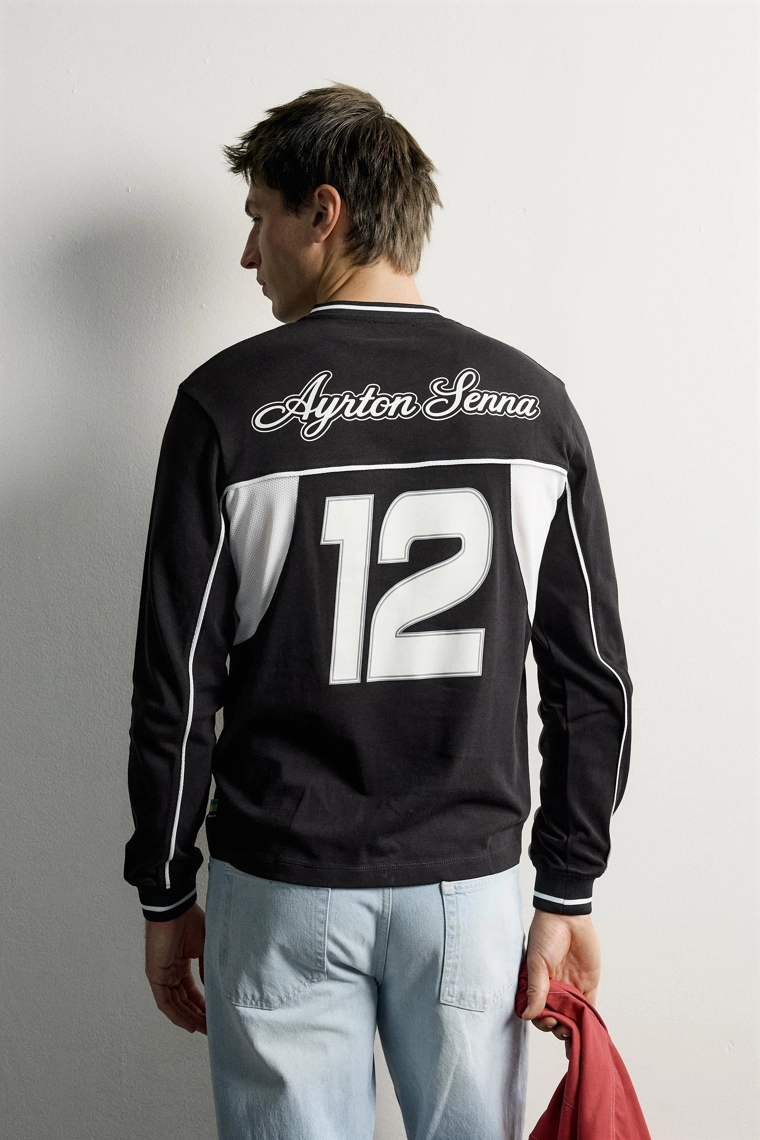 Футболка с контрастным принтом ayrton senna © senna brands