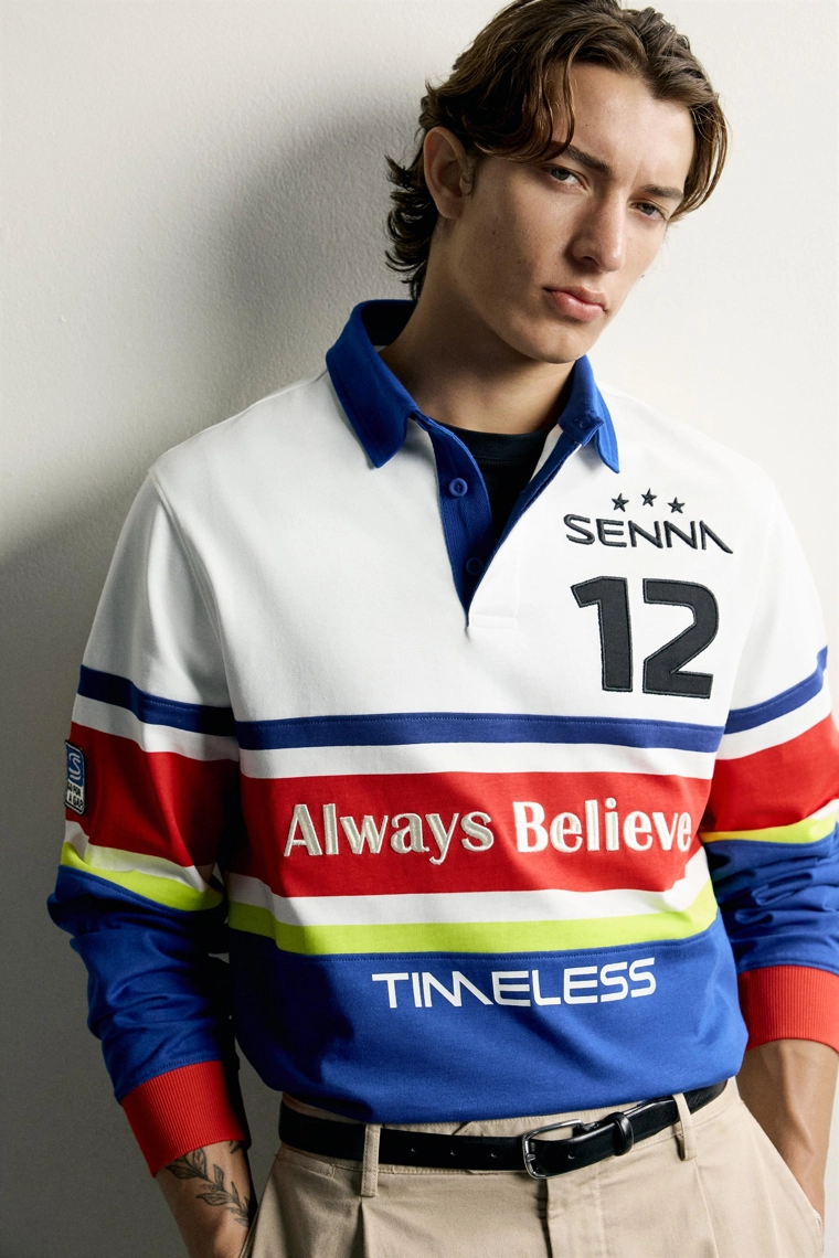 Поло с графическим принтом ayrton senna © senna brands
