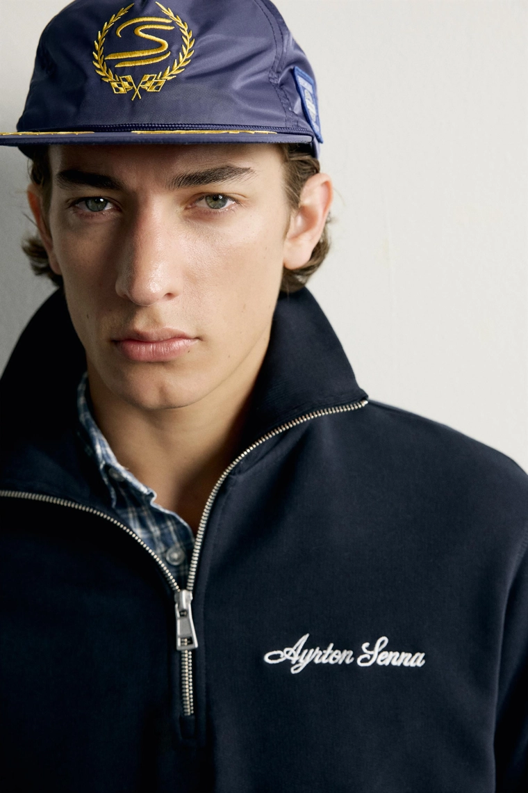 Свитшот ayrton senna © senna brands с воротником на молнии