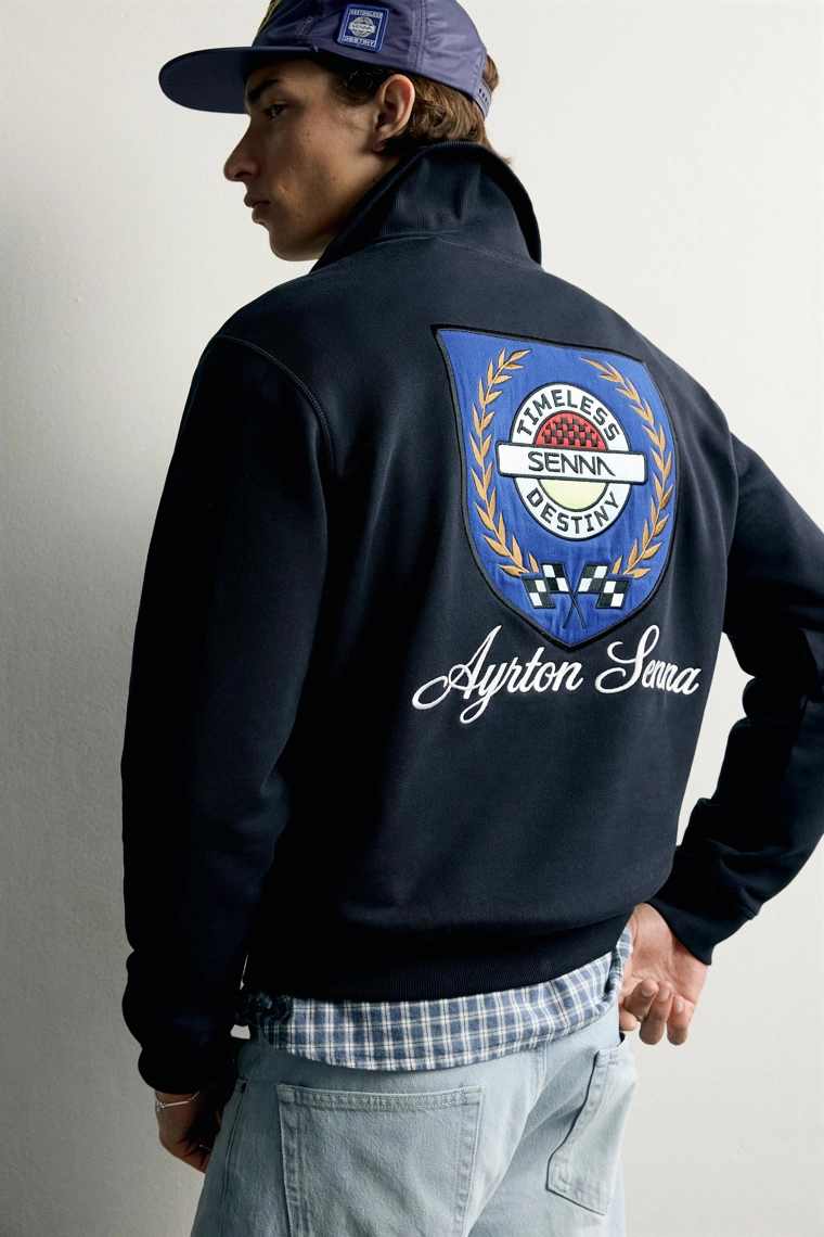 Свитшот ayrton senna © senna brands с воротником на молнии