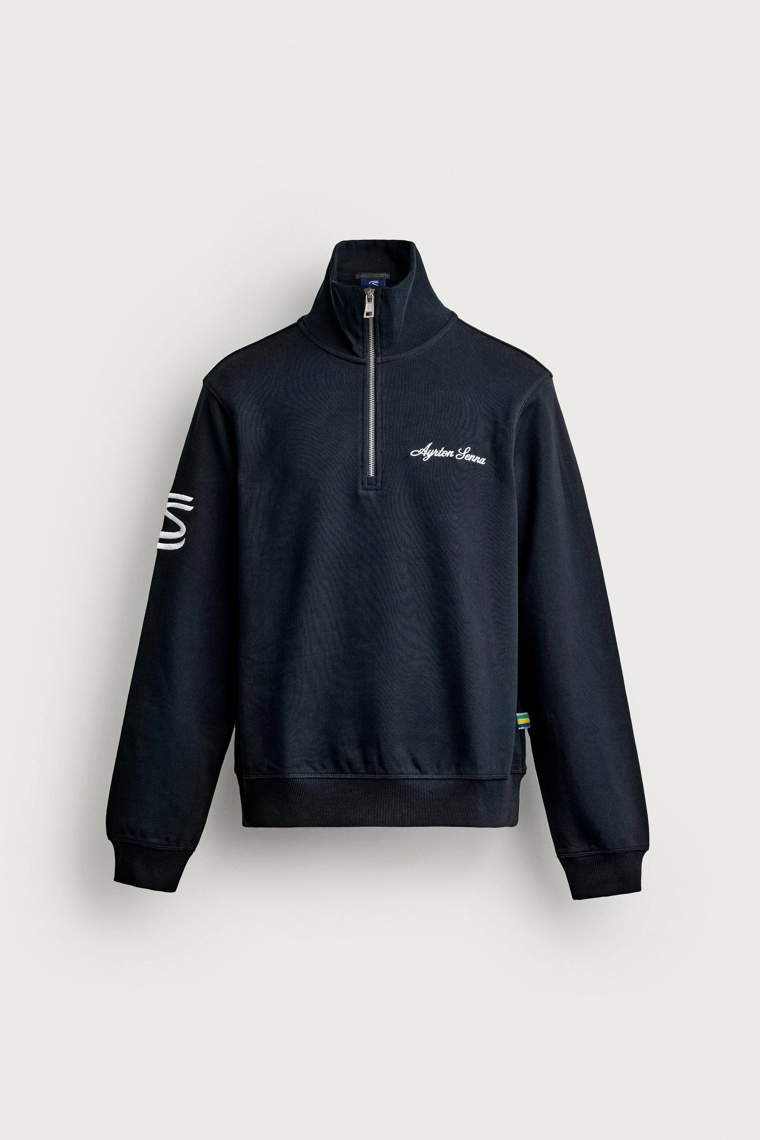 Свитшот ayrton senna © senna brands с воротником на молнии