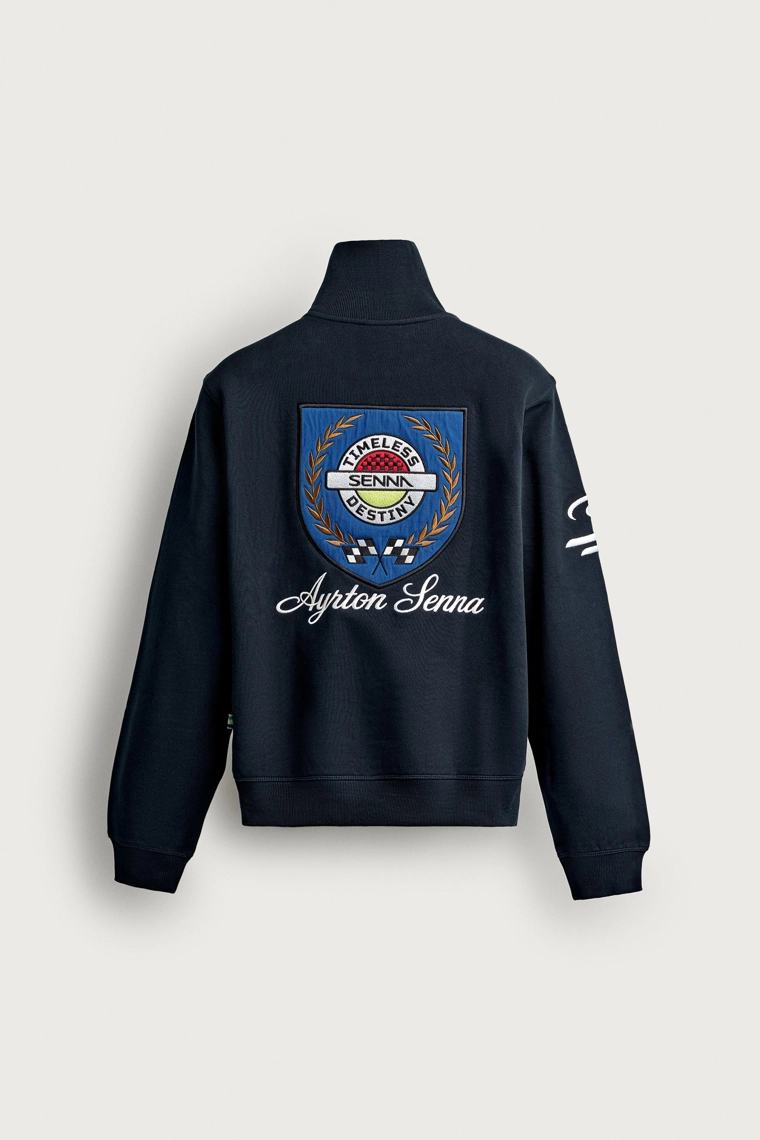 Свитшот ayrton senna © senna brands с воротником на молнии