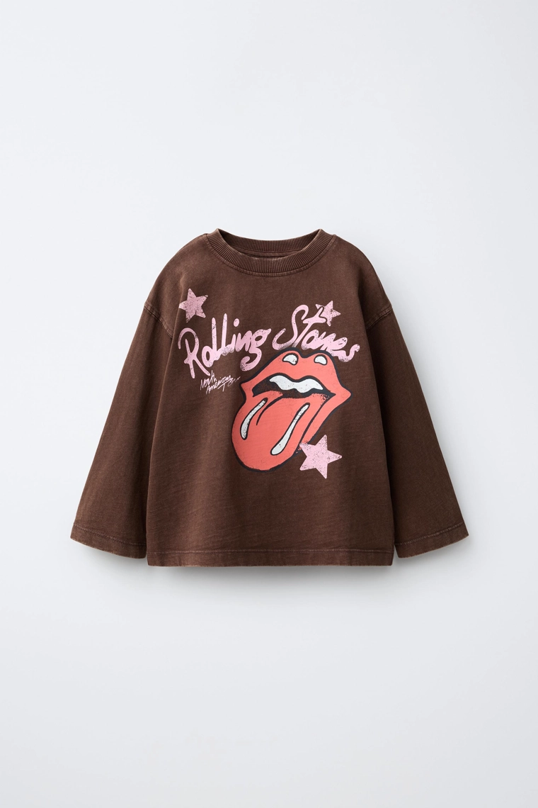 Футболка с длинными рукавами и принтом rolling stones