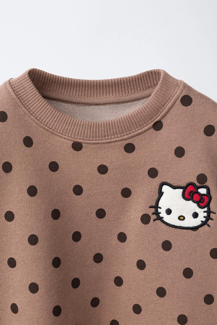 Комплект hello kitty © sanrio с гороховым принтом: свитшот и брюки