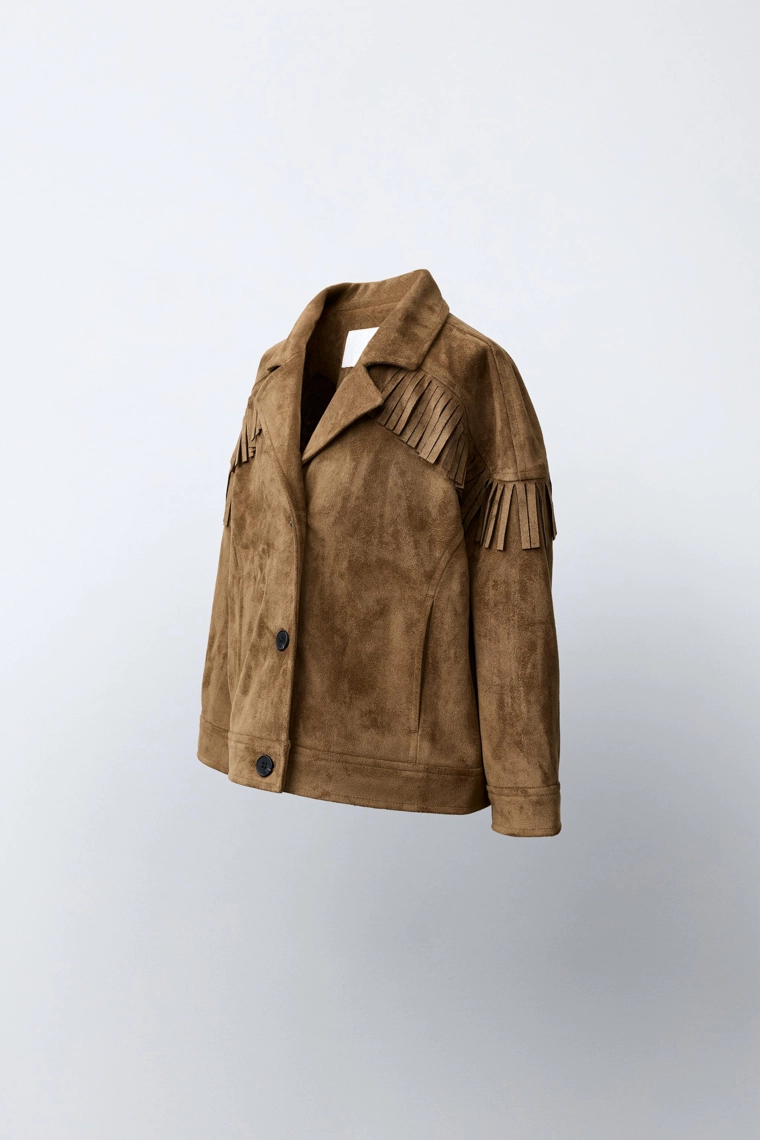 Куртка-ковбой из искусственной замши с бахромой