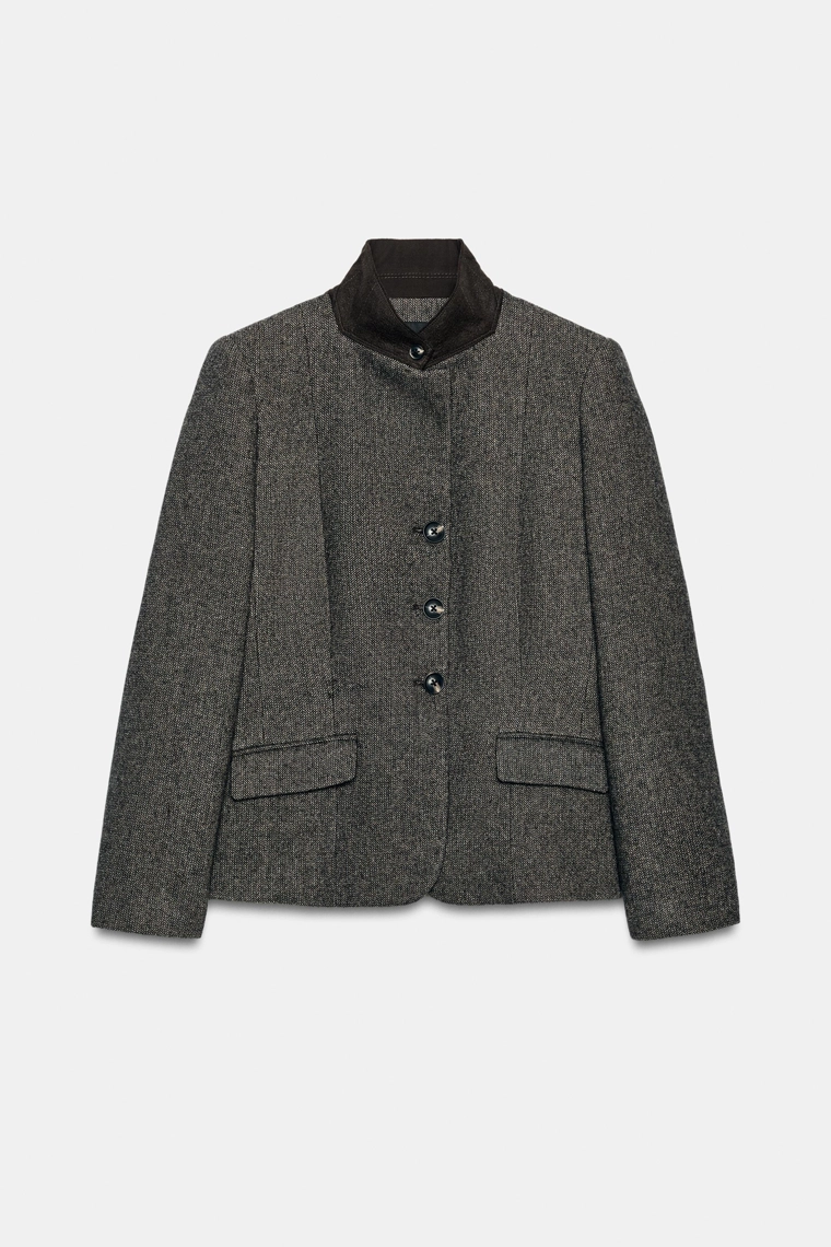 Пиджак приталенный из смесовой шерсти zw collection