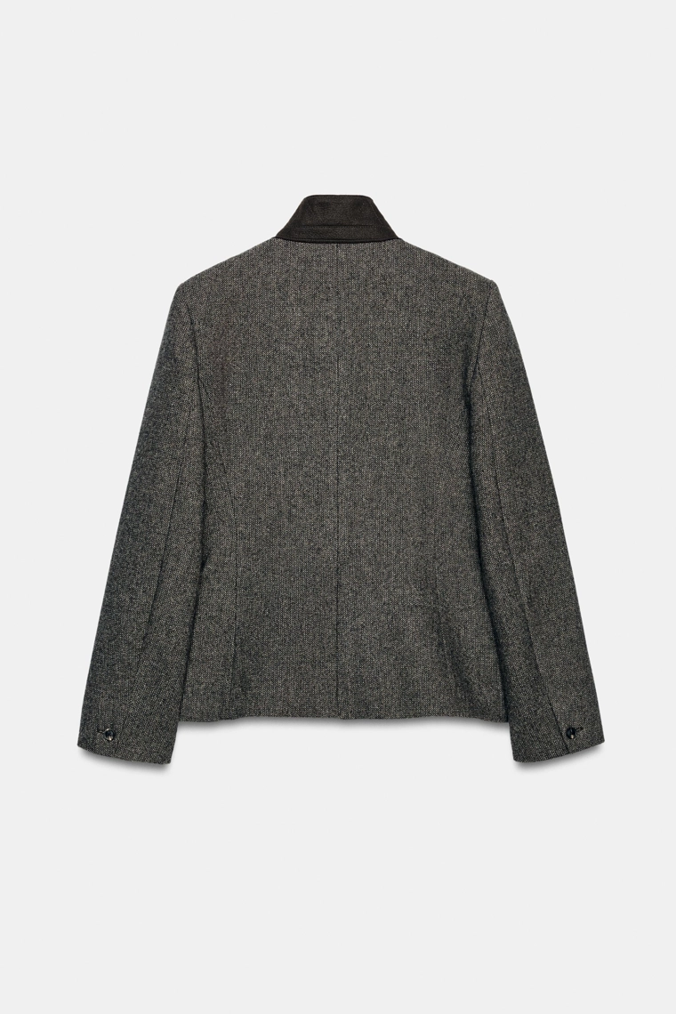 Пиджак приталенный из смесовой шерсти zw collection