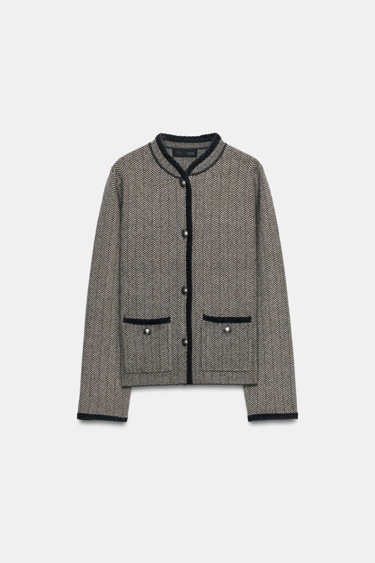Кардиган с угловатым узором