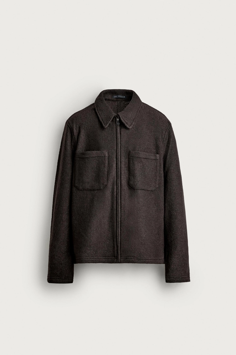 Текстурированная overshirt из вискозы и шерсти