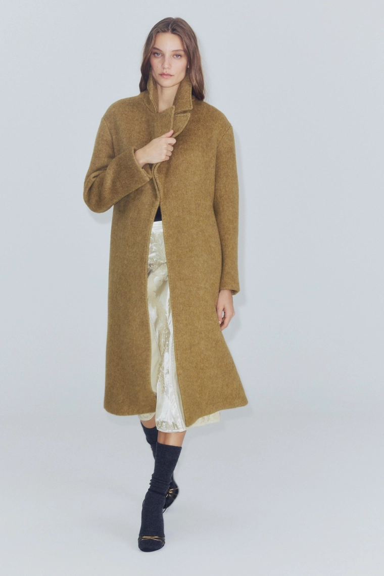 Длинное пальто из шерстяной смеси zw collection