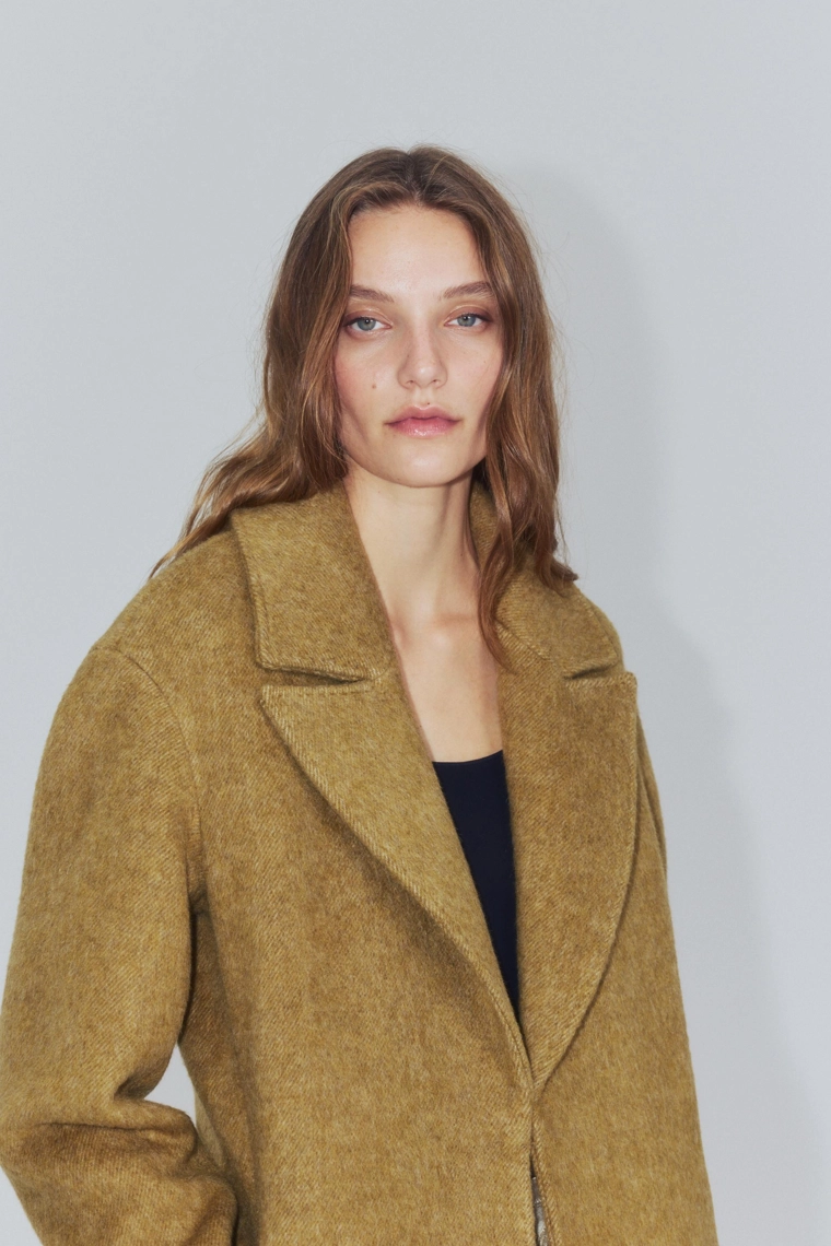 Длинное пальто из шерстяной смеси zw collection