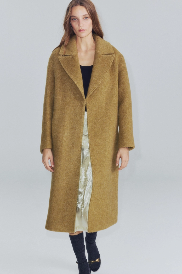 Длинное пальто из шерстяной смеси zw collection
