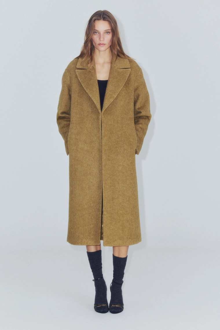 Длинное пальто из шерстяной смеси zw collection