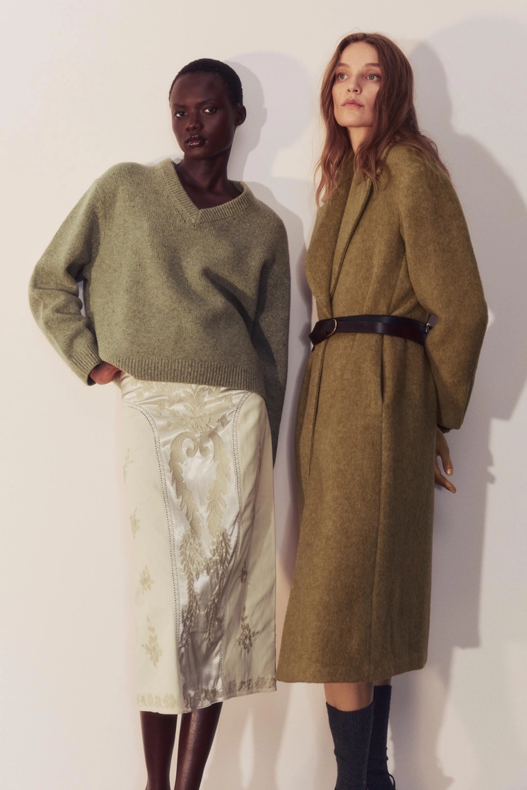 Длинное пальто из шерстяной смеси zw collection