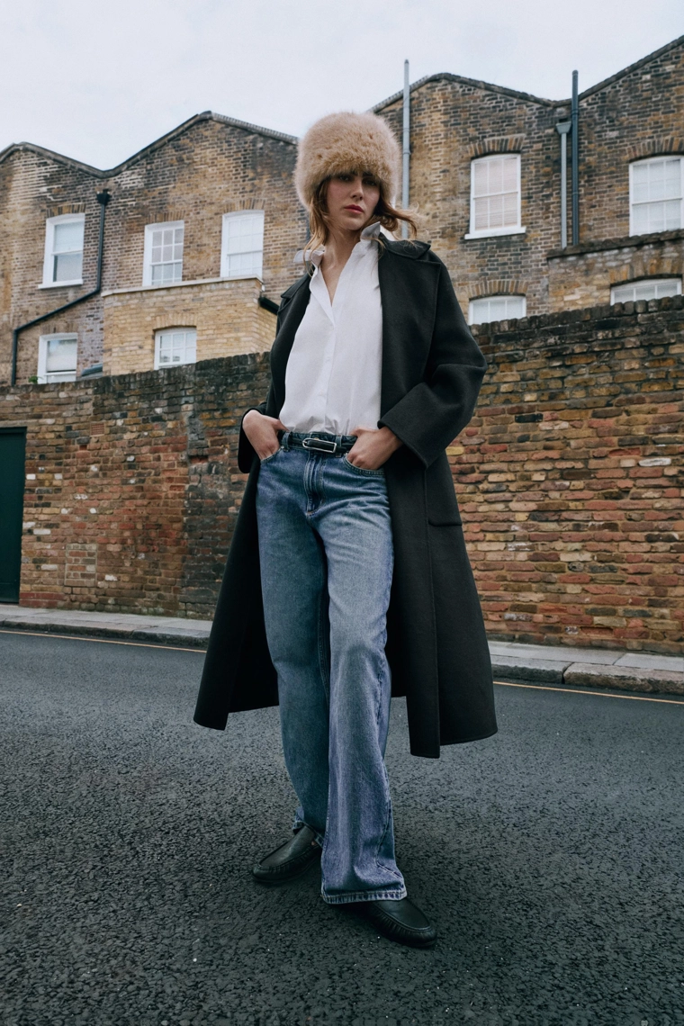 Шапка-бини с искусственным мехом