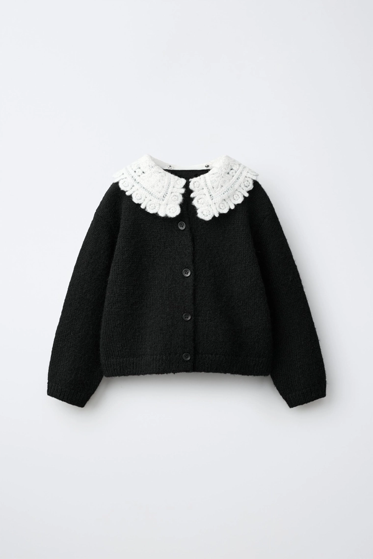Кардиган с отстегивающимся воротником