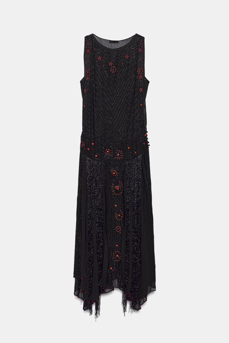 Асимметричное платье zw collection с бусинами и бахромой