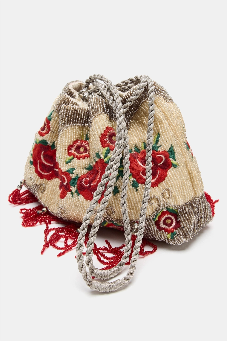 Сумка с бусинами из коллекции zara woman