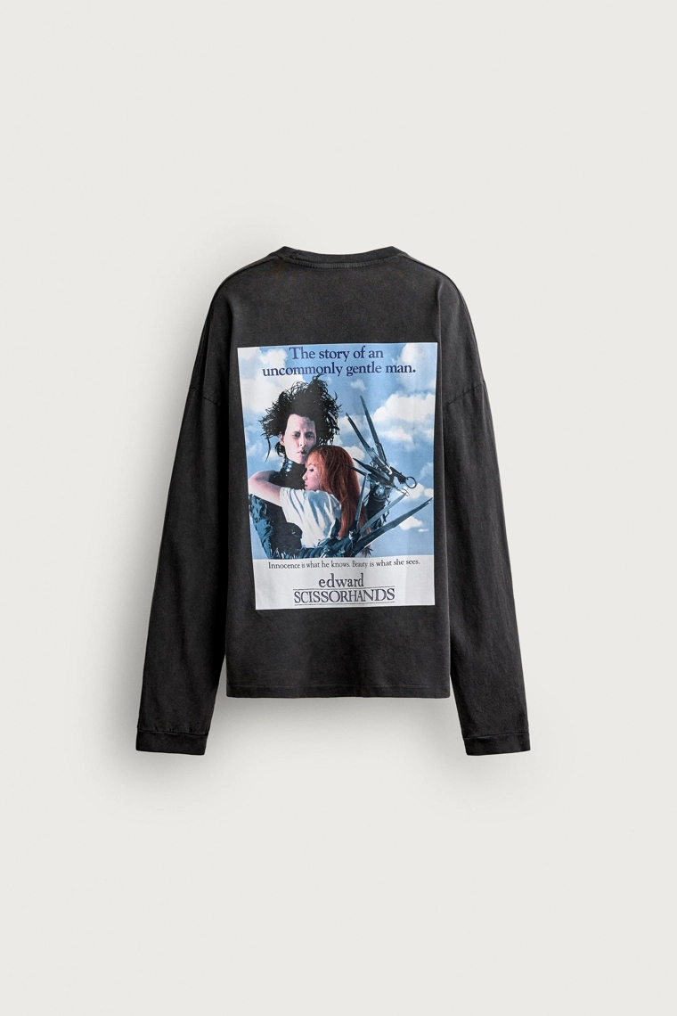 Футболка edward scissorhands с эффектом потертости