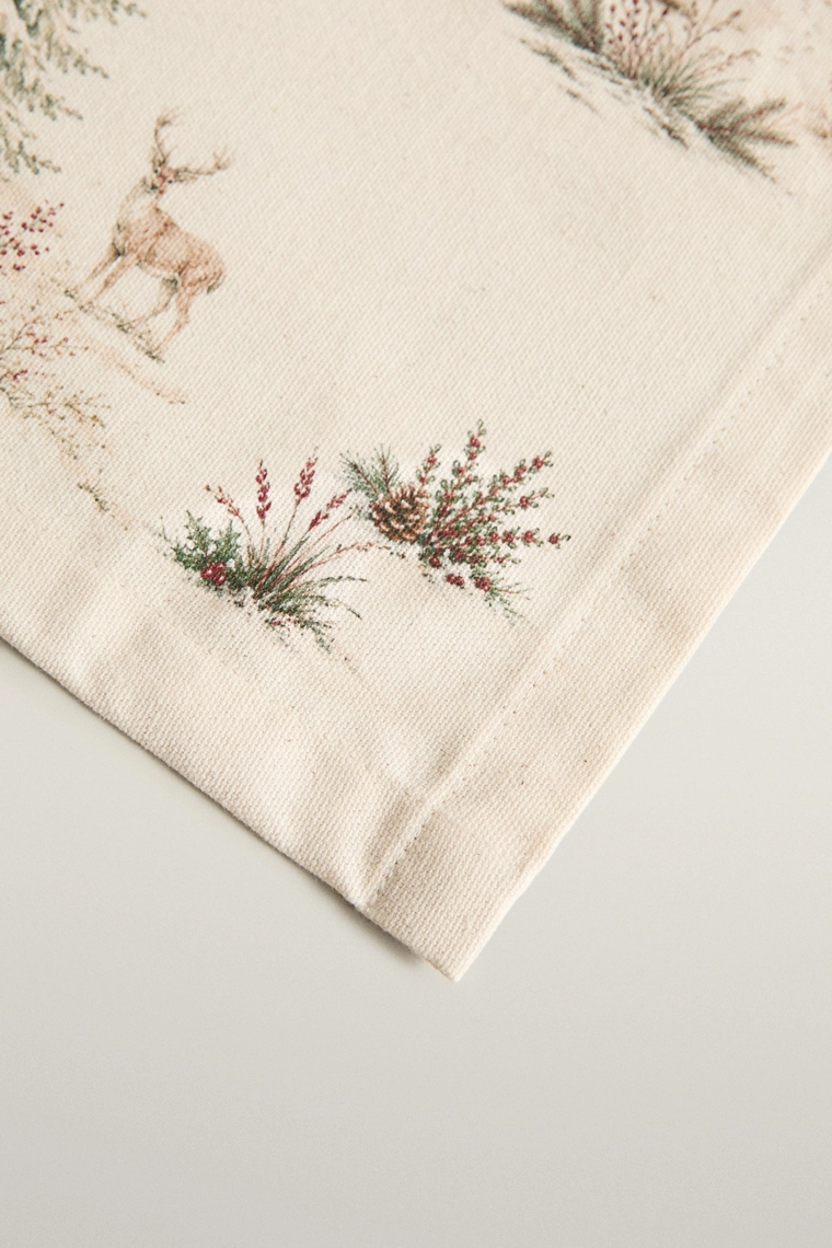 Хлопковая скатерть с рождественским узором toile de jouy
