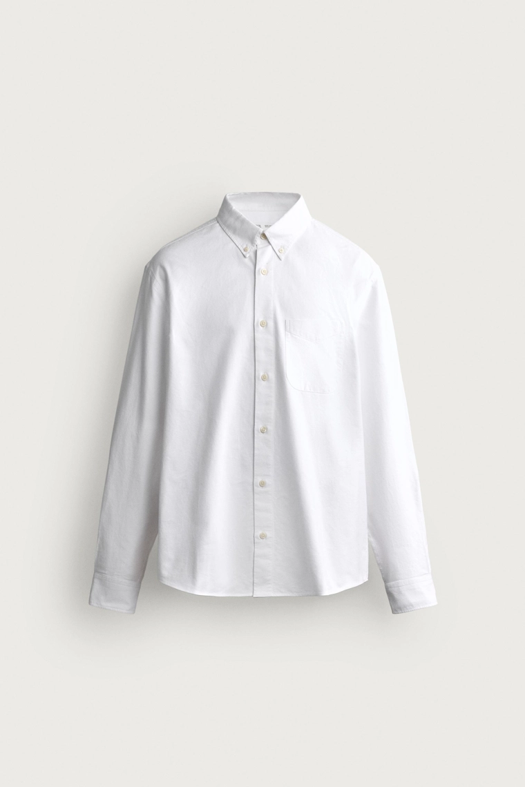 Рубашка regular fit из текстурированного оксфорда