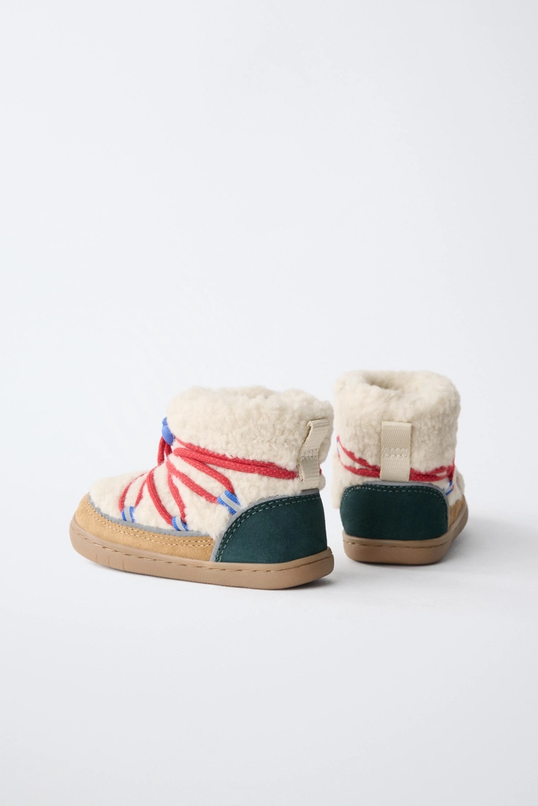 Ботинки barefoot из искусственной овчины