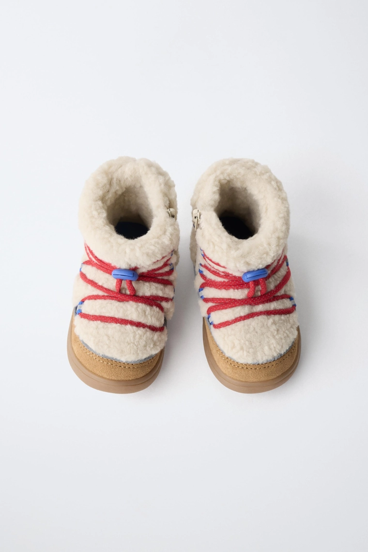 Ботинки barefoot из искусственной овчины