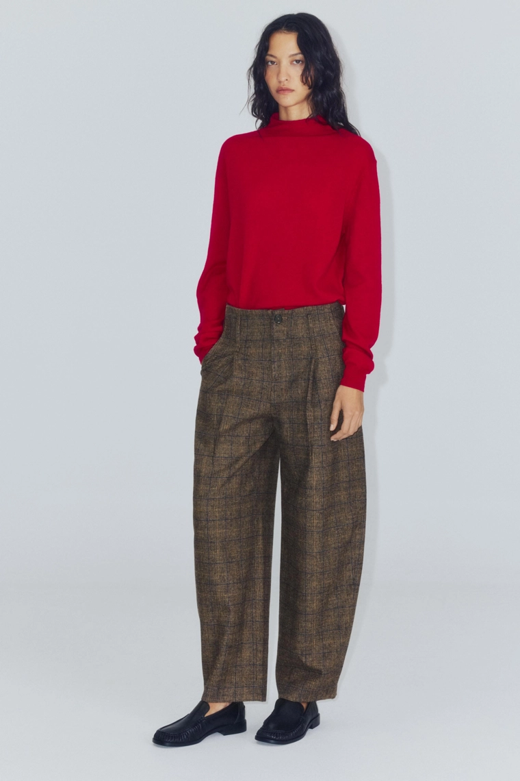 Брюки из шерстяной смеси в клетку zw collection