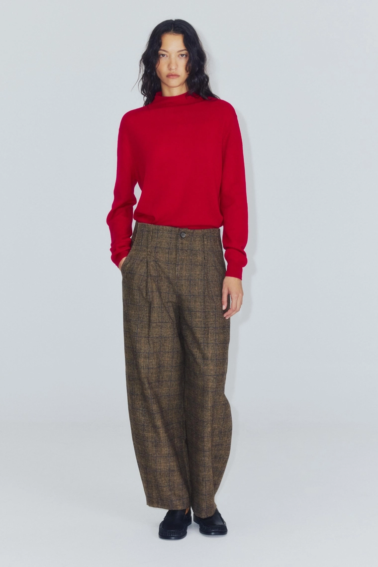 Брюки из шерстяной смеси в клетку zw collection