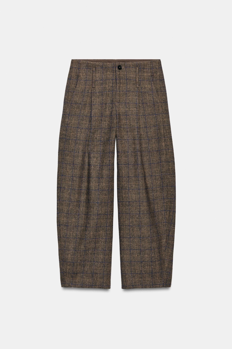 Брюки из шерстяной смеси в клетку zw collection